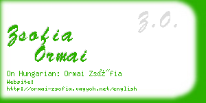 zsofia ormai business card